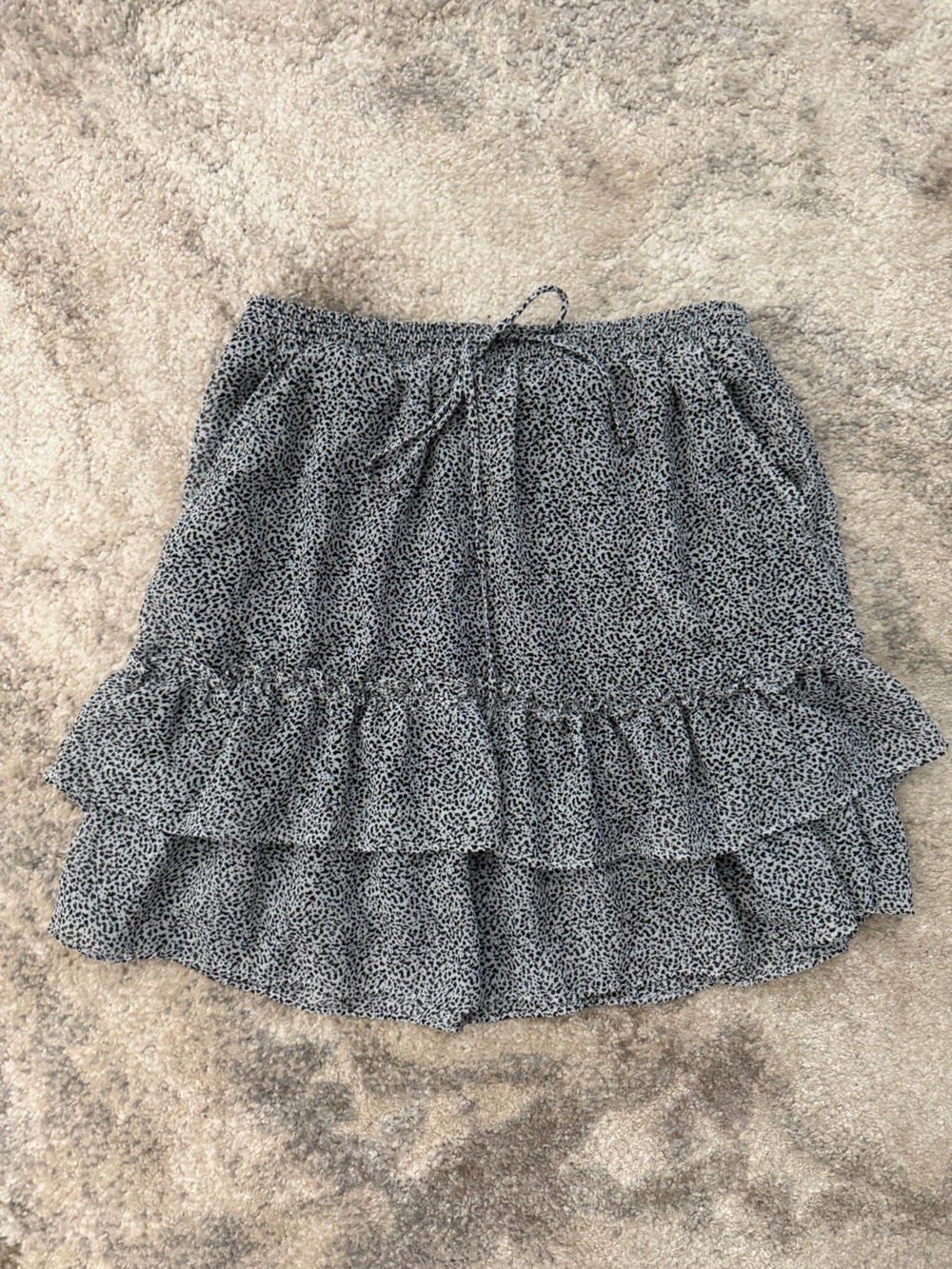 Sienna Sky Black & White Printed Ruffle Skirt